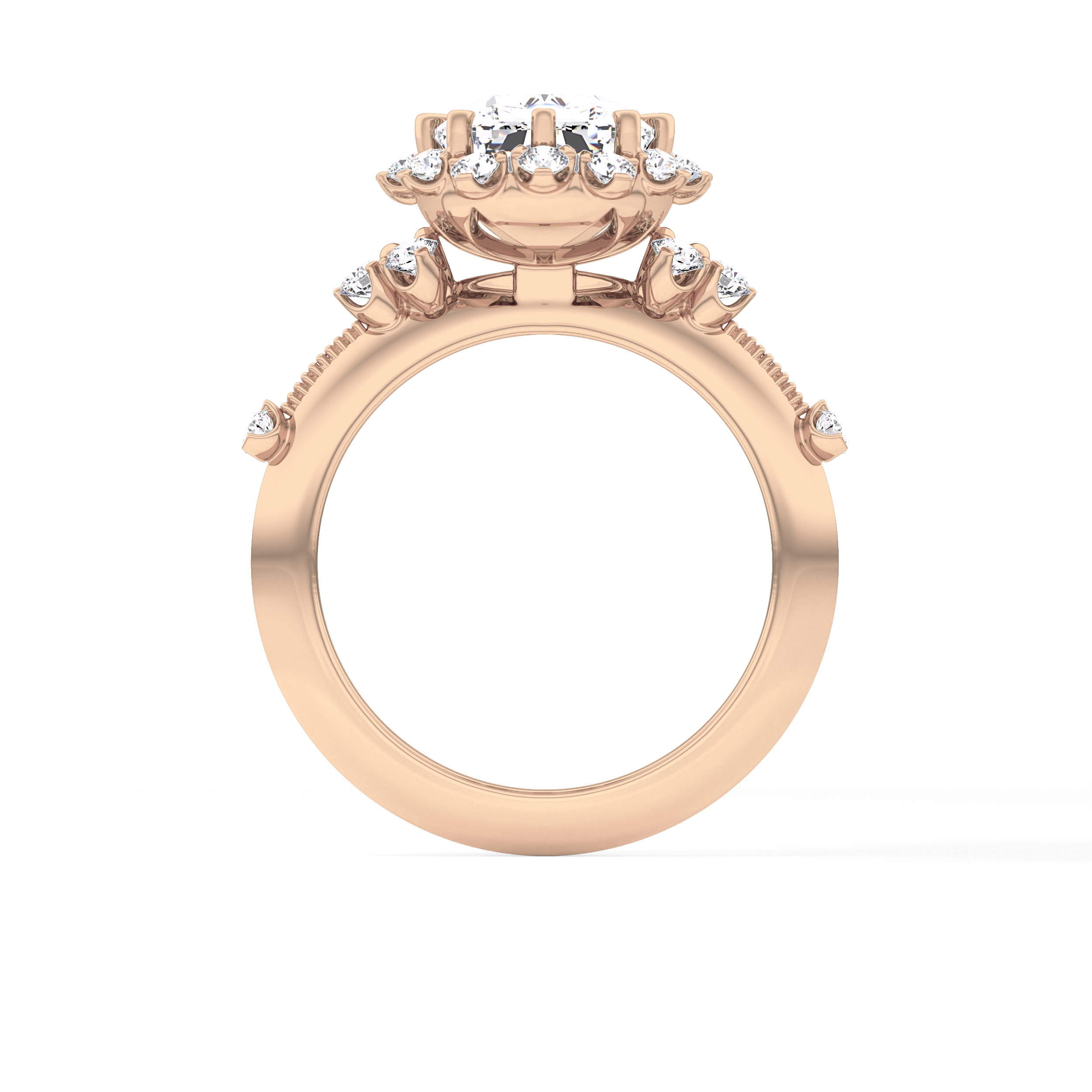 Cushion Cut 4.05 Carat Moissanite Ring – Halo Setting in Gold