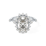 Cushion Cut 4.05 Carat Moissanite Ring – Halo Setting in Gold