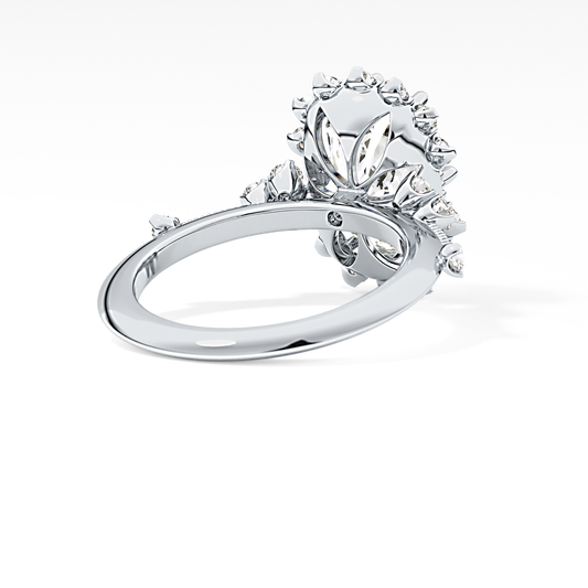 Cushion Cut 4.05 Carat Moissanite Ring – Halo Setting in Gold
