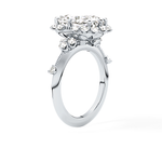 Cushion Cut 4.05 Carat Moissanite Ring – Halo Setting in Gold