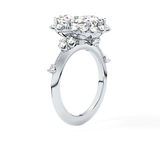 Cushion Cut 4.05 Carat Moissanite Ring – Halo Setting in Gold