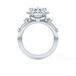 Cushion Cut 4.05 Carat Moissanite Ring – Halo Setting in Gold