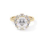 Round Cut 3.16 Carat Moissanite Ring – Halo Setting in Gold