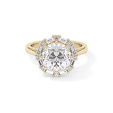 Round Cut 3.16 Carat Moissanite Ring – Halo Setting in Gold