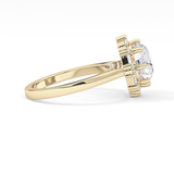 Round Cut 3.16 Carat Moissanite Ring – Halo Setting in Gold