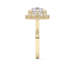 Round Cut 3.16 Carat Moissanite Ring – Halo Setting in Gold