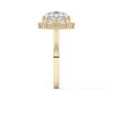 Round Cut 3.16 Carat Moissanite Ring – Halo Setting in Gold