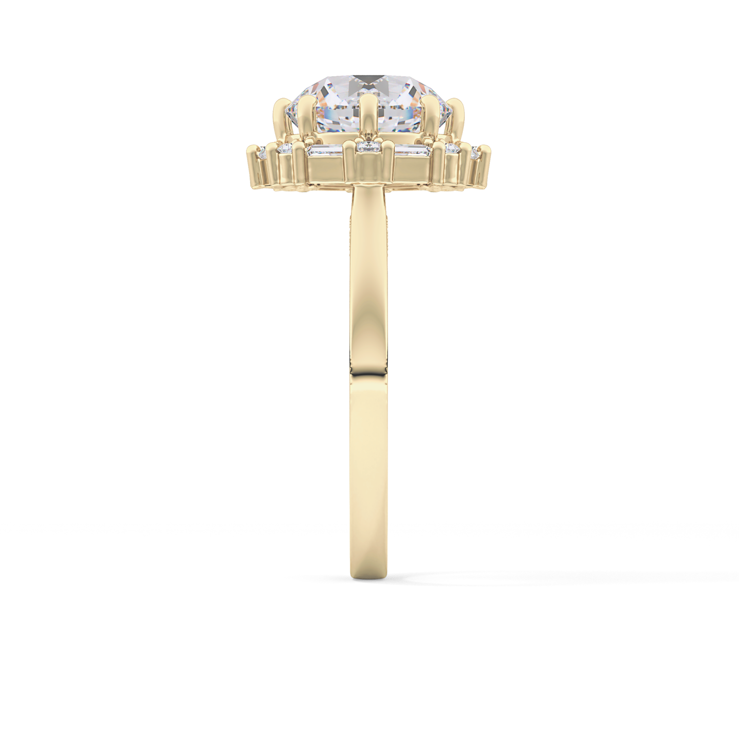 Round Cut 3.16 Carat Moissanite Ring – Halo Setting in Gold