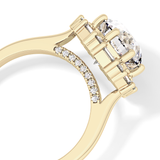 Round Cut 3.16 Carat Moissanite Ring – Halo Setting in Gold
