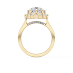 Round Cut 3.16 Carat Moissanite Ring – Halo Setting in Gold