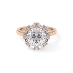 Round Cut 3.16 Carat Moissanite Ring – Halo Setting in Gold