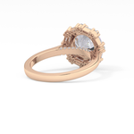 Round Cut 3.16 Carat Moissanite Ring – Halo Setting in Gold