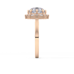 Round Cut 3.16 Carat Moissanite Ring – Halo Setting in Gold