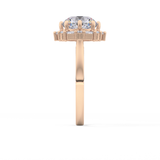 Round Cut 3.16 Carat Moissanite Ring – Halo Setting in Gold