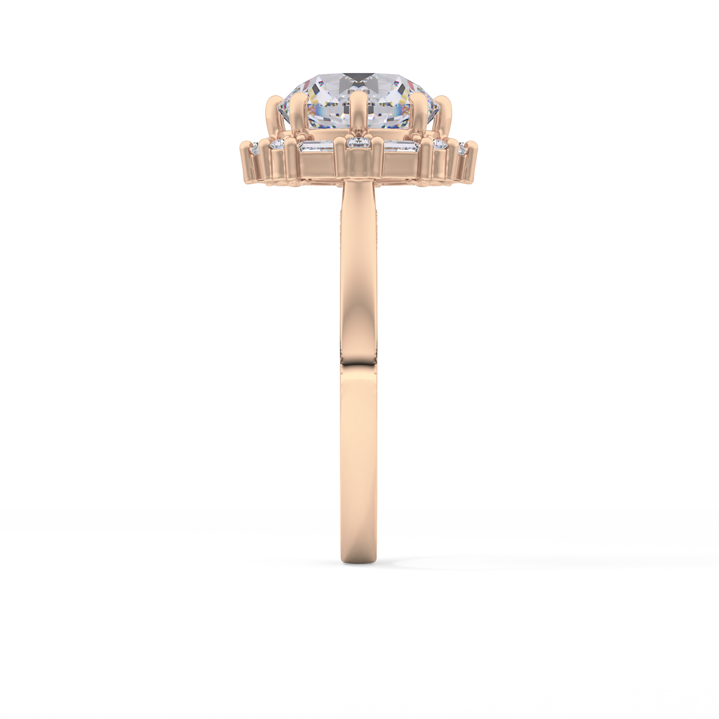 Round Cut 3.16 Carat Moissanite Ring – Halo Setting in Gold