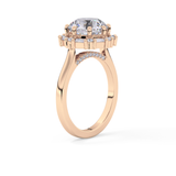 Round Cut 3.16 Carat Moissanite Ring – Halo Setting in Gold