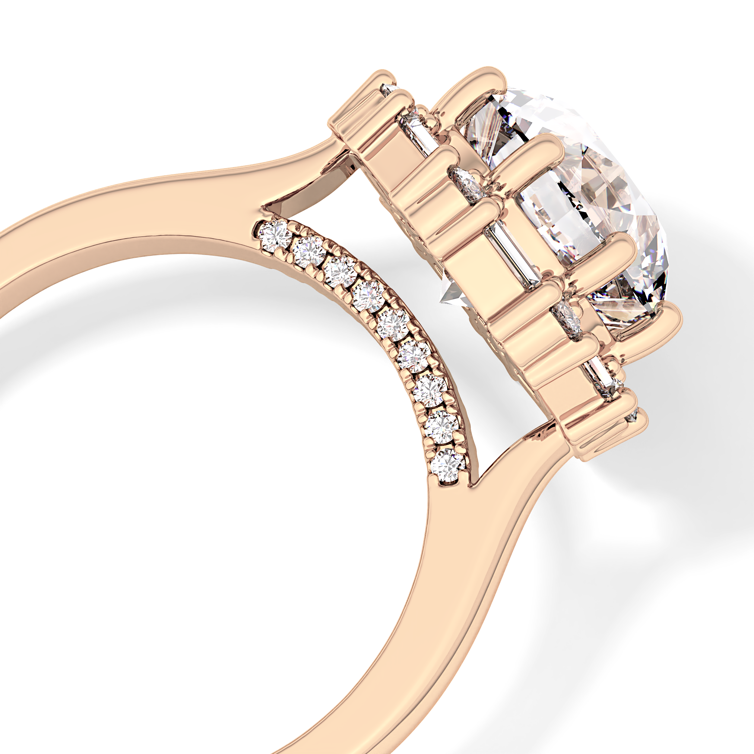 Round Cut 3.16 Carat Moissanite Ring – Halo Setting in Gold