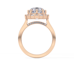 Round Cut 3.16 Carat Moissanite Ring – Halo Setting in Gold