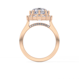 Round Cut 3.16 Carat Moissanite Ring – Halo Setting in Gold
