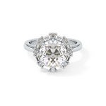 Round Cut 3.16 Carat Moissanite Ring – Halo Setting in Gold