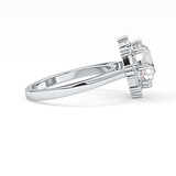 Round Cut 3.16 Carat Moissanite Ring – Halo Setting in Gold
