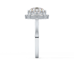Round Cut 3.16 Carat Moissanite Ring – Halo Setting in Gold