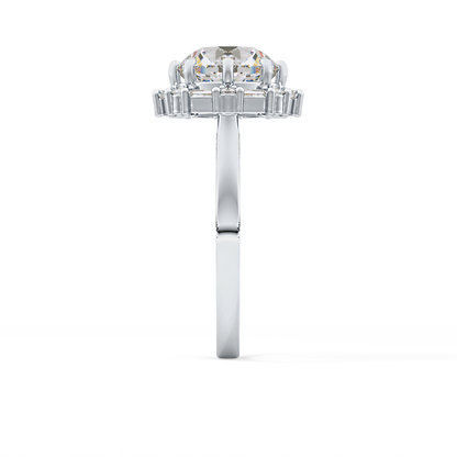 Round Cut 3.16 Carat Moissanite Ring – Halo Setting in Gold
