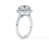 Round Cut 3.16 Carat Moissanite Ring – Halo Setting in Gold