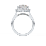Round Cut 3.16 Carat Moissanite Ring – Halo Setting in Gold