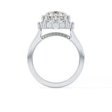 Round Cut 3.16 Carat Moissanite Ring – Halo Setting in Gold