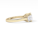 Princess Cut 1.87 Carat Moissanite Ring – Three Stones Setting in Gold