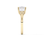 Princess Cut 1.87 Carat Moissanite Ring – Three Stones Setting in Gold