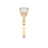 Princess Cut 1.87 Carat Moissanite Ring – Three Stones Setting in Gold