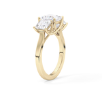 Princess Cut 1.87 Carat Moissanite Ring – Three Stones Setting in Gold