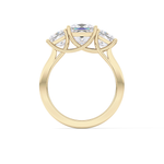 Princess Cut 1.87 Carat Moissanite Ring – Three Stones Setting in Gold