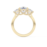 Princess Cut 1.87 Carat Moissanite Ring – Three Stones Setting in Gold