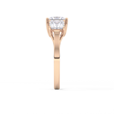 Princess Cut 1.87 Carat Moissanite Ring – Three Stones Setting in Gold