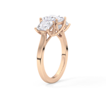 Princess Cut 1.87 Carat Moissanite Ring – Three Stones Setting in Gold