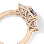 Princess Cut 1.87 Carat Moissanite Ring – Three Stones Setting in Gold