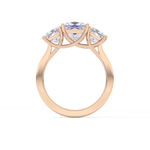 Princess Cut 1.87 Carat Moissanite Ring – Three Stones Setting in Gold