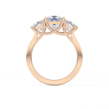 Princess Cut 1.87 Carat Moissanite Ring – Three Stones Setting in Gold