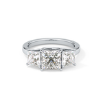 Princess Cut 1.87 Carat Moissanite Ring – Three Stones Setting in Gold