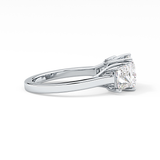 Princess Cut 1.87 Carat Moissanite Ring – Three Stones Setting in Gold