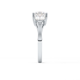 Princess Cut 1.87 Carat Moissanite Ring – Three Stones Setting in Gold