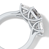 Princess Cut 1.87 Carat Moissanite Ring – Three Stones Setting in Gold