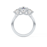 Princess Cut 1.87 Carat Moissanite Ring – Three Stones Setting in Gold