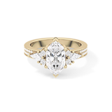 Custom Cut 3.28 Carat Moissanite Ring – Multi Stones Setting in Gold