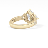 Custom Cut 3.28 Carat Moissanite Ring – Multi Stones Setting in Gold