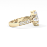 Custom Cut 3.28 Carat Moissanite Ring – Multi Stones Setting in Gold