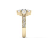 Custom Cut 3.28 Carat Moissanite Ring – Multi Stones Setting in Gold